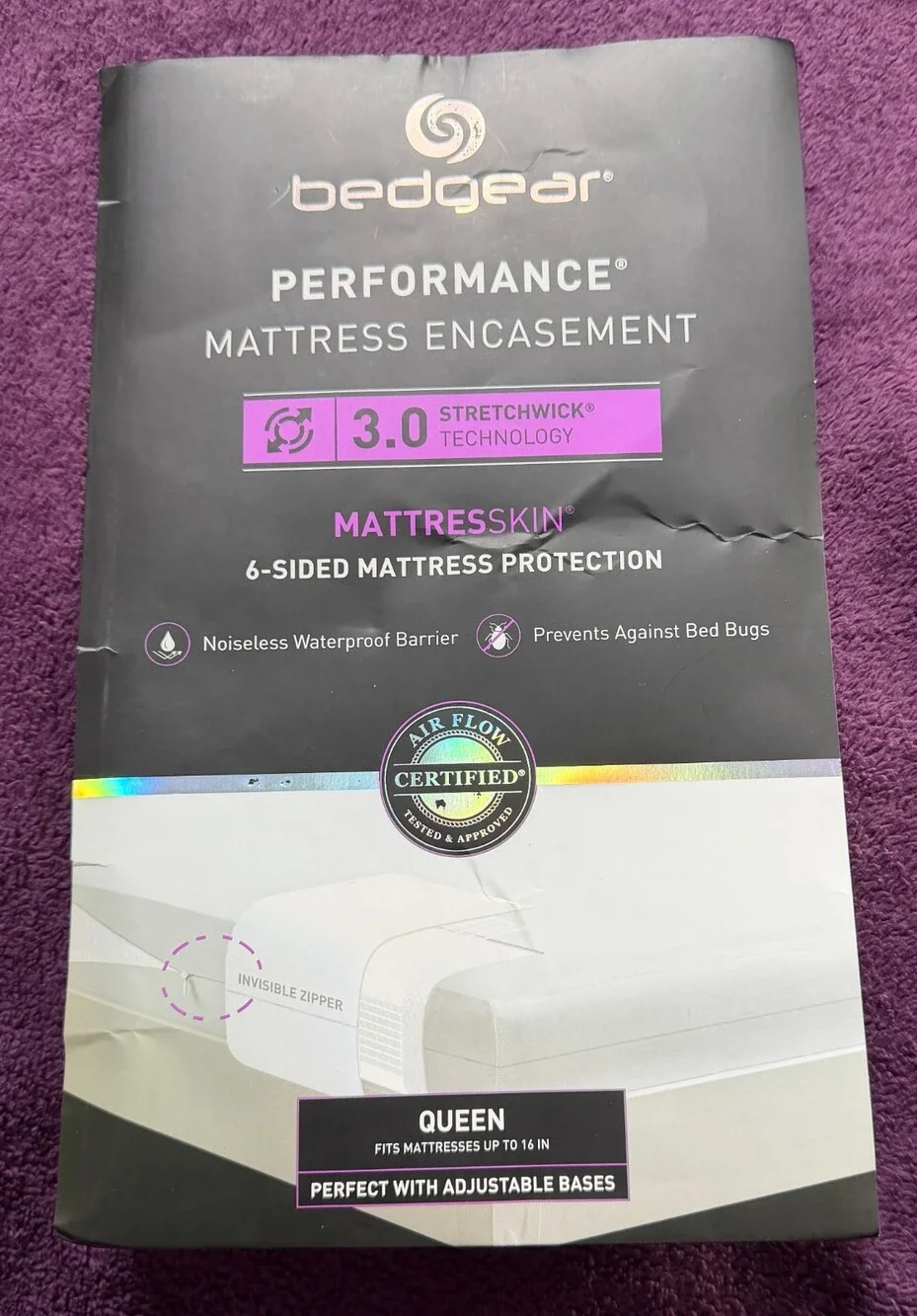 BEDGEAR 3.0 Mattress Encasement Queen Waterproof Bed Bug Protector upto 16